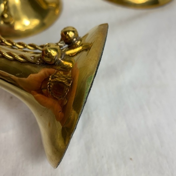 VINTAGE DECRORATIVE CRAFTS  BRASS CANDLE HOLDERS - Picture 4 of 14